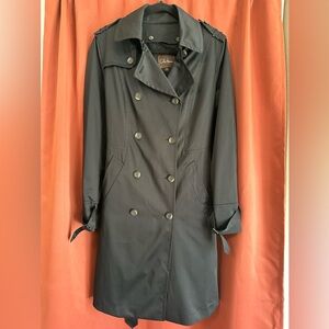 Cole Haan Black Trench Coat with Wool Liner